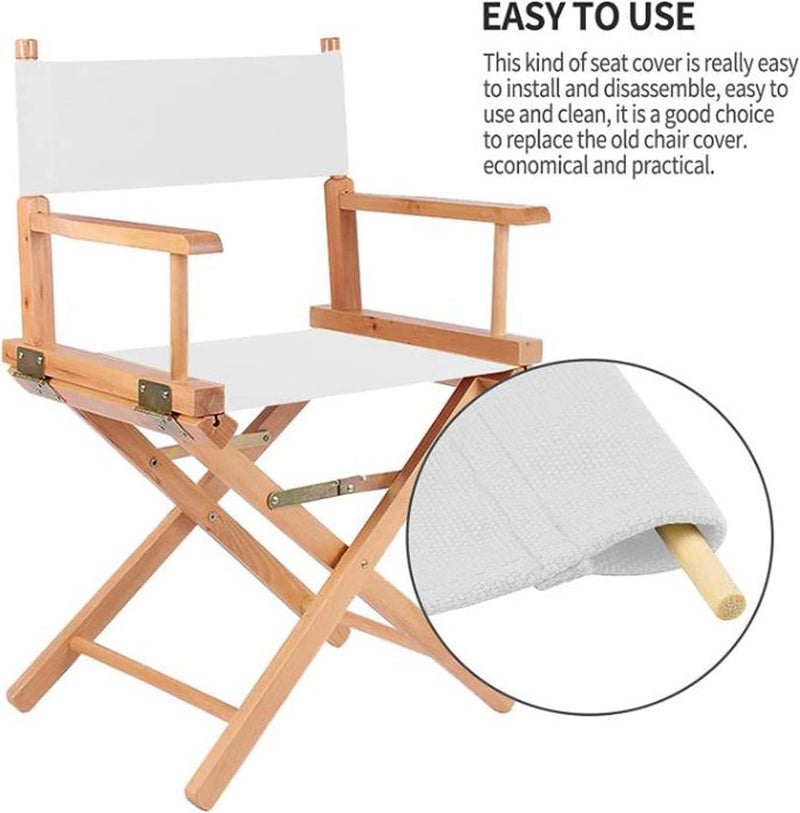 wonofa 1 Set Director Chair Canvas Replacement with Wood Stick,18.9''L X 15''W Portable Replacement Cover Canvas for Directors Chair (White) - Image 4